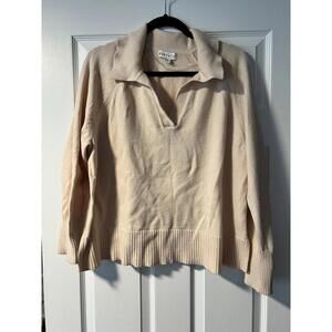 Ava & Viv Women's Plus Size 2X Collared V-Neck Pale Pink Sweater